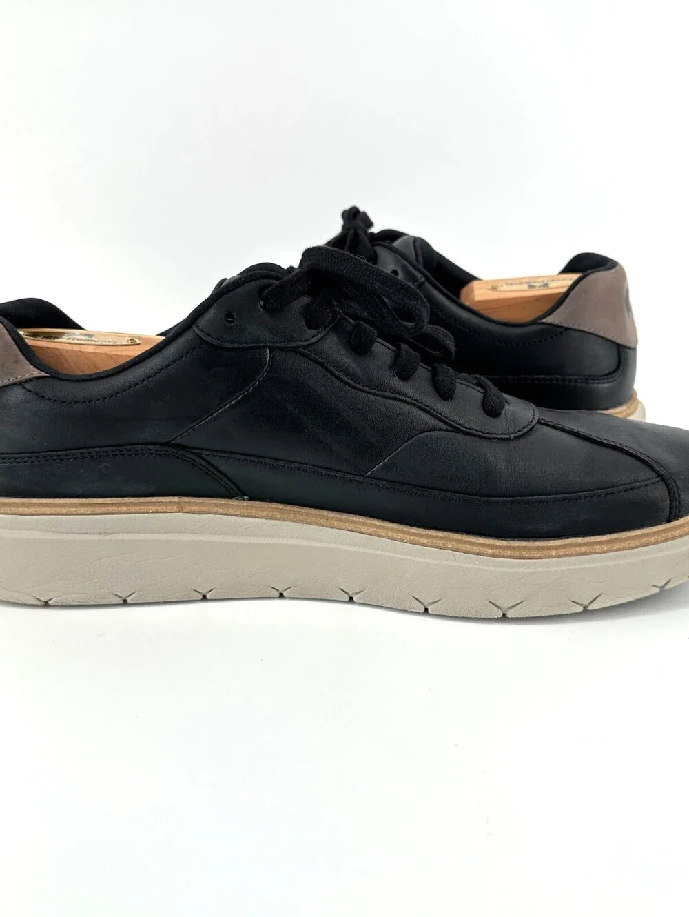 Men's Cole Haan GrandPro FeatherArc Bike Toe Black Leather Sneaker C40475 10M